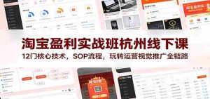 淘宝盈利实战班杭州线下课：12门核心技术，SOP 流程，玩转运营视觉推广全链路