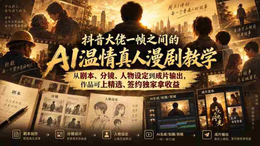 揭秘抖音神作：AI助力真人动画制作全过程，剧本到成品，轻松签约收益！