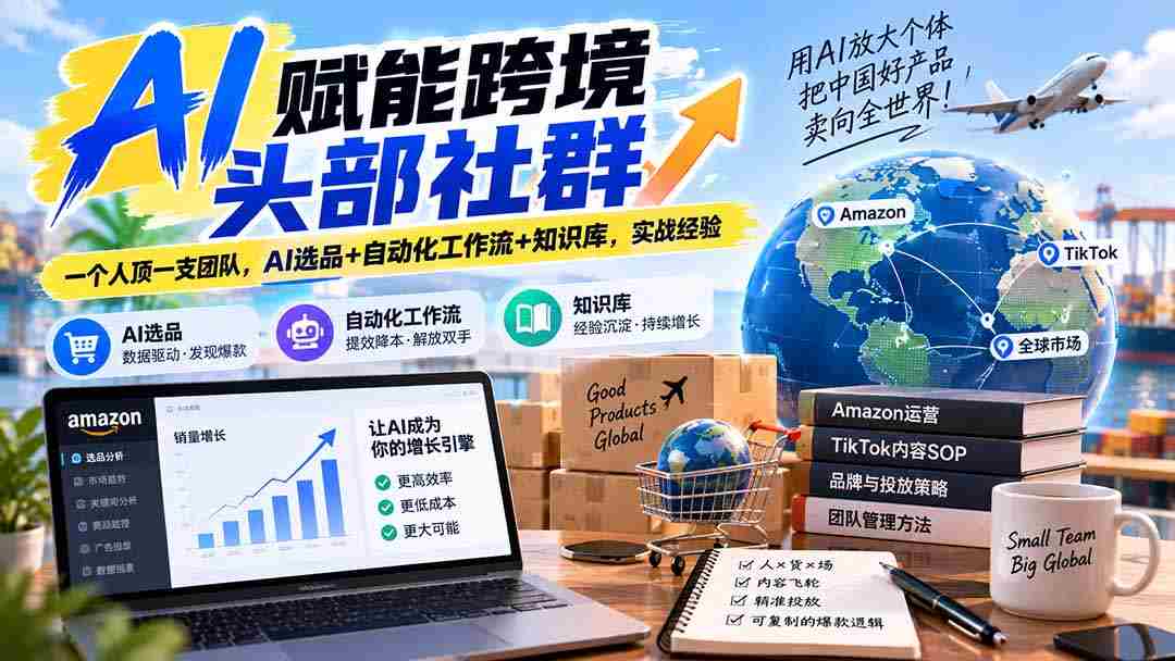 AI赋能跨境头部社群-更新9月：一个人顶一支团队，AI选品+自动化工作流+知识库，实战经验