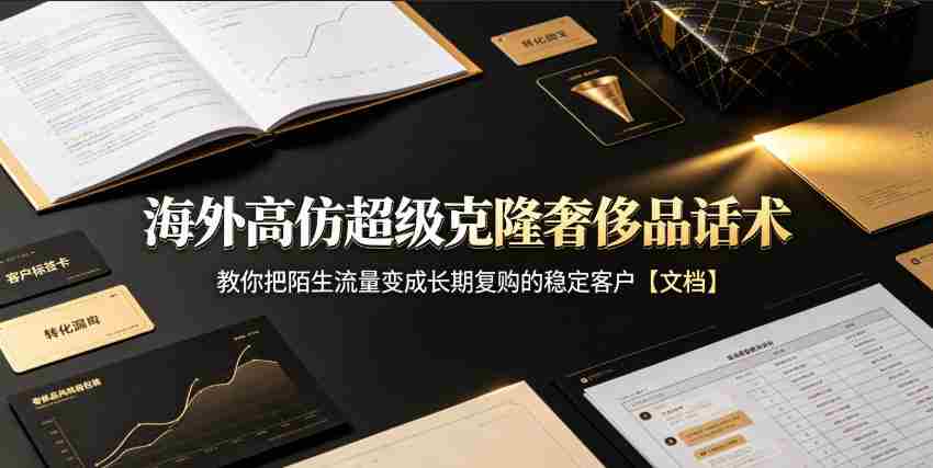 海外高仿超级克隆奢侈品话术，教你把陌生流量变成长期复购的稳定客户【文档】