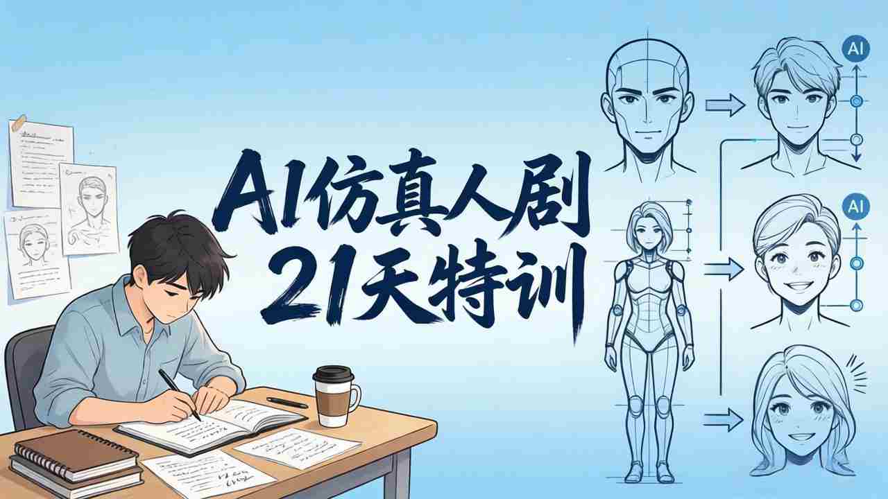 AI仿真人剧21天特训-更新：从剧本到成片全流程实战，掌握角色一致性与变现方法