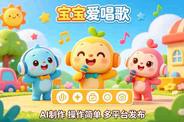 AI制作儿歌动画短视频，可多平台发布，操作简单好上手