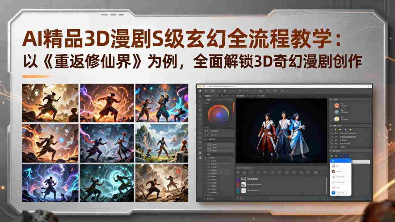 AI精品3D漫剧S级玄幻全流程教学：以《重返修仙界》为例，全面解锁3D奇幻漫剧创作
