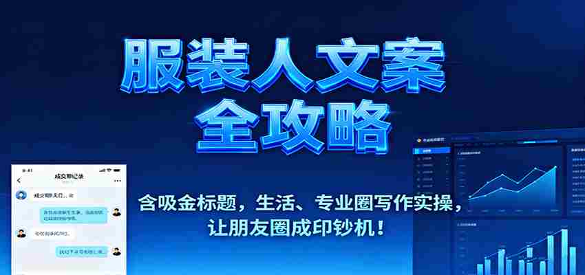 服装人文案全攻略，含吸金标题，生活、专业圈写作实操，让朋友圈成印钞机！